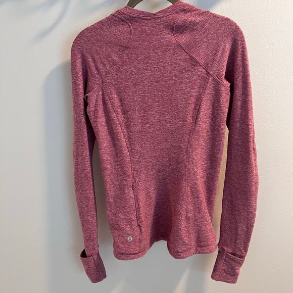 Lululemon Heathered Misty Merlot Runderful Long Sleeve Shirt Size 6 - Picture 5 of 9
